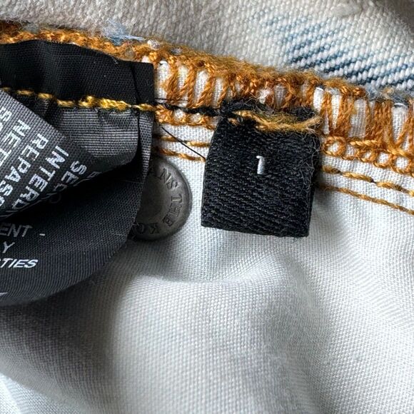 The Kooples Womens Distressed Bleached Denim Shorts Size 1 Grunge Butterfly - Picture 6 of 16